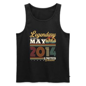 Legendär seit Mai 2014 Jahrgang Retro Geburtstag - Männer Premium Bio Tank Top - Schwarz - Vorne - Michal (187cm)