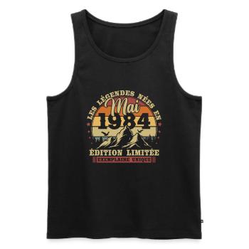Vintage May 1984 Retro Birthday Gift - Men's Premium Organic Tank Top - black - Front - Michal (187cm)