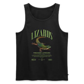 Phelsuma laticauda Day Gecko Lizard Keeper - Men's Premium Organic Tank Top - black - Front - Michal (187cm)