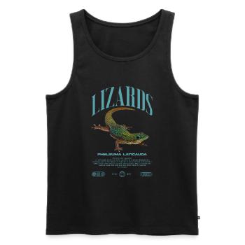 Phelsuma laticauda Day Gecko Lizard Keeper - Men's Premium Organic Tank Top - black - Front - Michal (187cm)