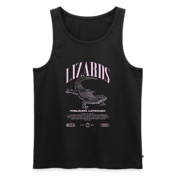 Phelsuma laticauda Day Gecko Lizard Keeper - Men's Premium Organic Tank Top - black - Front - Michal (187cm)