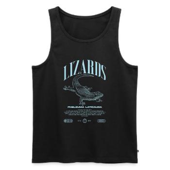 Phelsuma laticauda Day Gecko Lizard Keeper - Men's Premium Organic Tank Top - black - Front - Michal (187cm)
