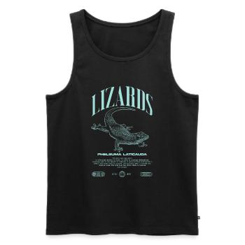 Phelsuma laticauda Day Gecko Lizard Keeper - Men's Premium Organic Tank Top - black - Front - Michal (187cm)