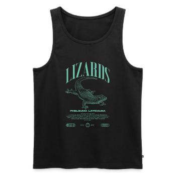 Phelsuma laticauda Day Gecko Lizard Keeper - Men's Premium Organic Tank Top - black - Front - Michal (187cm)