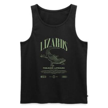 Phelsuma laticauda Day Gecko Lizard Keeper - Men's Premium Organic Tank Top - black - Front - Michal (187cm)
