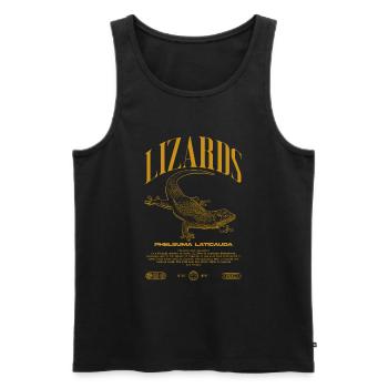 Phelsuma laticauda Day Gecko Lizard Keeper - Men's Premium Organic Tank Top - black - Front - Michal (187cm)