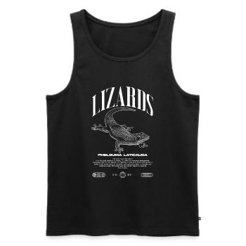 Phelsuma laticauda Day Gecko Lizard Keeper - Men's Premium Organic Tank Top - black - Front - Michal (187cm)