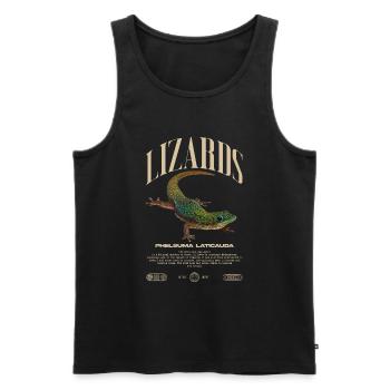 Phelsuma laticauda Day Gecko Lizard Keeper - Men's Premium Organic Tank Top - black - Front - Michal (187cm)