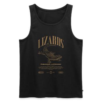 Phelsuma laticauda Day Gecko Lizard Keeper - Men's Premium Organic Tank Top - black - Front - Michal (187cm)