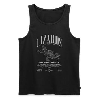 Phelsuma laticauda Day Gecko Lizard Keeper - Men's Premium Organic Tank Top - black - Front - Michal (187cm)