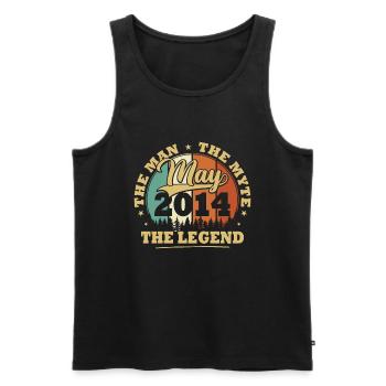 Jahrgang Mai 2014 Geschenk zum 10-jährigen Jubiläum - Männer Premium Bio Tank Top - Schwarz - Vorne - Michal (187cm)
