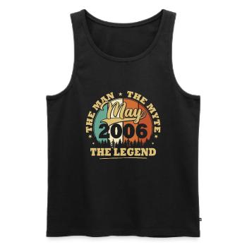 Vintage May 2006 18 Year Anniversary Gift - Men's Premium Organic Tank Top - black - Front - Michal (187cm)