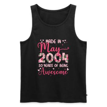 Mai 2004 Cadeau Anniversaire 20 Ans Pour Filles - Débardeur bio Premium Homme - noir - Devant - Michal (187cm)