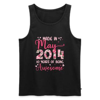 Mai 2014 Cadeau Anniversaire 10 Ans Pour Filles - Débardeur bio Premium Homme - noir - Devant - Michal (187cm)