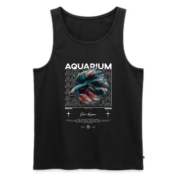 Betta Fish Keeper Modern Streetwear - Men's Premium Organic Tank Top - black - Front - Michal (187cm)