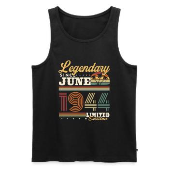 Legendary Since June 1944 Vintage Retro Birthday - Men's Premium Organic Tank Top - black - Front - Michal (187cm)