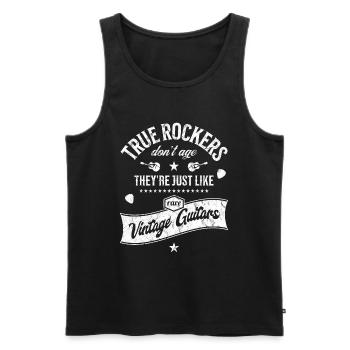 Rockabilly - True Rockers Vintage Guitars - Musik - Männer Premium Bio Tank Top - Schwarz - Vorne - AI Model Male 178 light (178cm)