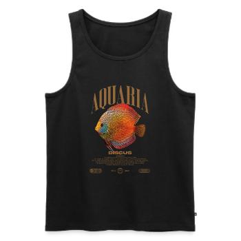 Diskus-Buntbarsch Fish Keeper Moderne Streetwear - Männer Premium Bio Tank Top - Schwarz - Vorne - AI Model Male 178 light (178cm)