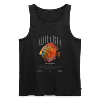 Diskus-Buntbarsch Fish Keeper Moderne Streetwear - Männer Premium Bio Tank Top - Schwarz - Vorne - AI Model Male 178 light (178cm)