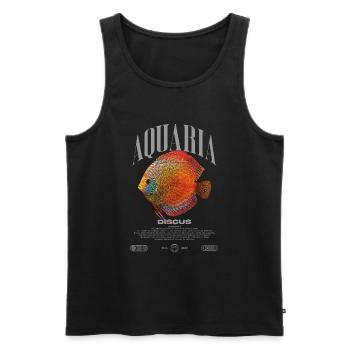 Diskus-Buntbarsch Fish Keeper Moderne Streetwear - Männer Premium Bio Tank Top - Schwarz - Vorne - AI Model Male 178 light (178cm)