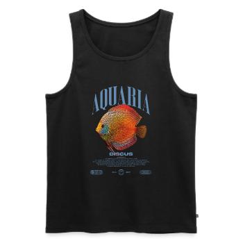 Diskus-Buntbarsch Fish Keeper Moderne Streetwear - Männer Premium Bio Tank Top - Schwarz - Vorne - AI Model Male 178 light (178cm)