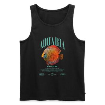 Diskus-Buntbarsch Fish Keeper Moderne Streetwear - Männer Premium Bio Tank Top - Schwarz - Vorne - AI Model Male 178 light (178cm)
