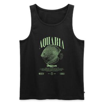 Diskus-Buntbarsch Fish Keeper Moderne Streetwear - Männer Premium Bio Tank Top - Schwarz - Vorne - AI Model Male 178 light (178cm)