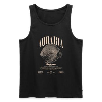Diskus-Buntbarsch Fish Keeper Moderne Streetwear - Männer Premium Bio Tank Top - Schwarz - Vorne - Michal (187cm)