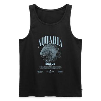 Diskus-Buntbarsch Fish Keeper Moderne Streetwear - Männer Premium Bio Tank Top - Schwarz - Vorne - Michal (187cm)