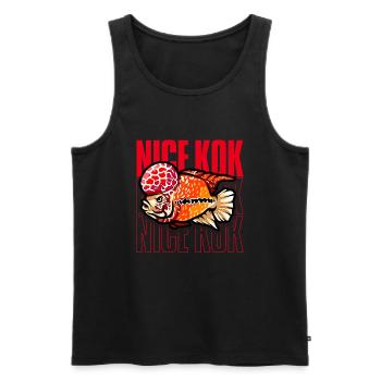 Schöner Kok Lustiger Blumenhorn-Buntbarsch Fischhalter - Männer Premium Bio Tank Top - Schwarz - Vorne - Michal (187cm)