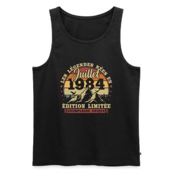 Vintage July 1984 Retro Birthday Gift - Men's Premium Organic Tank Top - black - Front - Michal (187cm)