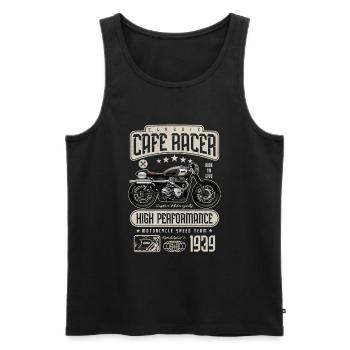 Cafe Racer Motorrad Geburtstag Biker Jahrgang 1939 - Männer Premium Bio Tank Top - Schwarz - Vorne - Michal (187cm)