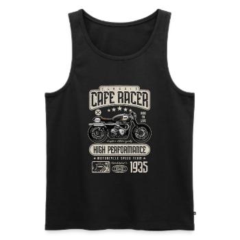 Cafe Racer Motorrad Geburtstag Biker Jahrgang 1935 - Männer Premium Bio Tank Top - Schwarz - Vorne - Michal (187cm)