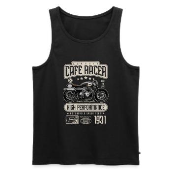 Cafe Racer Motorrad Geburtstag Biker Jahrgang 1931 - Männer Premium Bio Tank Top - Schwarz - Vorne - Michal (187cm)