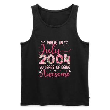 Juillet 2004 Cadeau Anniversaire 20 Ans Pour fille - Débardeur bio Premium Homme - noir - Devant - Michal (187cm)