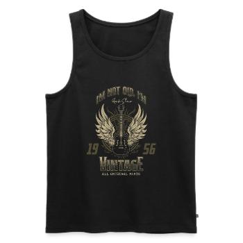 Ich bin nicht alt, ich bin Vintage Retro 1956 Gitarrist - Männer Premium Bio Tank Top - Schwarz - Vorne - Michal (187cm)