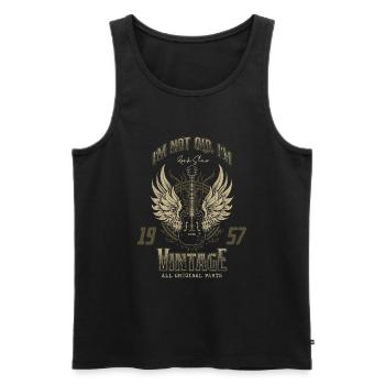 Ich bin nicht alt, ich bin Vintage Retro 1957 Gitarrist - Männer Premium Bio Tank Top - Schwarz - Vorne - Michal (187cm)