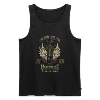 Ich bin nicht alt, ich bin Vintage Retro 1988 Gitarrist - Männer Premium Bio Tank Top - Schwarz - Vorne - Michal (187cm)