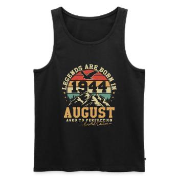 August 1944 Vintage Retro Geburtstag 1944 Geschenk - Débardeur bio Premium Homme - noir - Devant - Michal (187cm)