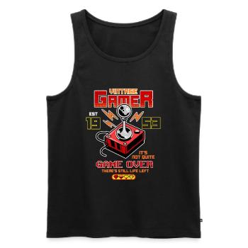 Vintage Gamer Since 1953 Funny Birthday Gaming - Men's Premium Organic Tank Top - black - Front - AI Model Male 178 light (178cm)