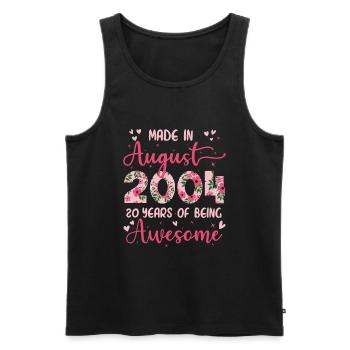 Août 2004 Cadeau Anniversaire 20 Ans Pour fille - Débardeur bio Premium Homme - noir - Devant - Michal (187cm)