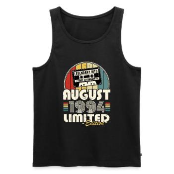 Legendary since August 1994 Vintage Birthday - Men's Premium Organic Tank Top - black - Front - AI Model Male 178 light (178cm)