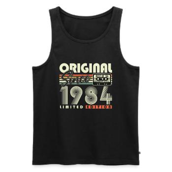 Original seit 1984 Vintage Geburtstagsgeschenk - Männer Premium Bio Tank Top - Schwarz - Vorne - Michal (187cm)