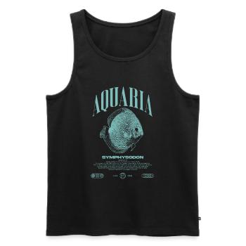 Diskus Cichlid Fish Keeper Moderne Streetwear - Männer Premium Bio Tank Top - Schwarz - Vorne - AI Model Male 178 light (178cm)