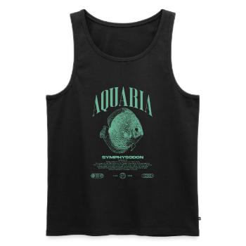 Diskus Cichlid Fish Keeper Moderne Streetwear - Männer Premium Bio Tank Top - Schwarz - Vorne - AI Model Male 178 light (178cm)