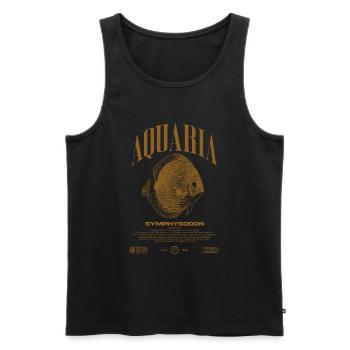 Diskus Cichlid Fish Keeper Moderne Streetwear - Männer Premium Bio Tank Top - Schwarz - Vorne - AI Model Male 178 light (178cm)