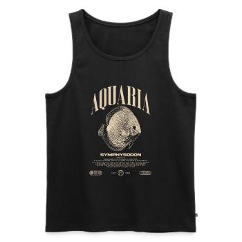 Discus Cichlidé Fish Keeper Moderne Streetwear - Débardeur bio Premium Homme - noir - Devant - Michal (187cm)