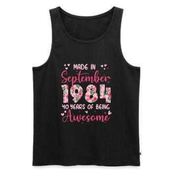 September 1984 Women's 30th Anniversary - Men's Premium Organic Tank Top - black - Front - Michal (187cm)