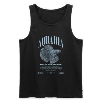 Betta Fish Keeper Modern Streetwear - Men's Premium Organic Tank Top - black - Front - Michal (187cm)
