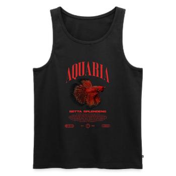 Betta Fish Keeper Modern Streetwear - Men's Premium Organic Tank Top - black - Front - Michal (187cm)